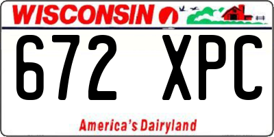 WI license plate 672XPC