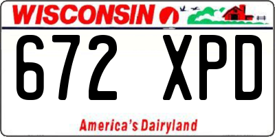 WI license plate 672XPD