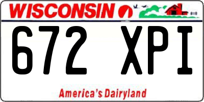 WI license plate 672XPI