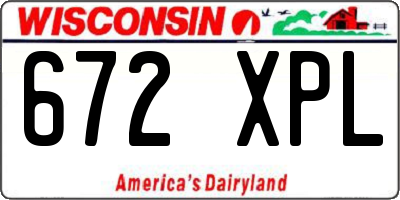 WI license plate 672XPL