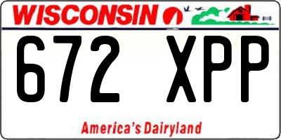 WI license plate 672XPP