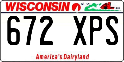 WI license plate 672XPS
