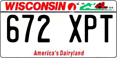 WI license plate 672XPT