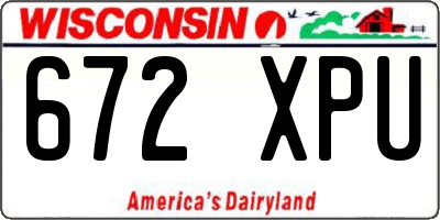 WI license plate 672XPU