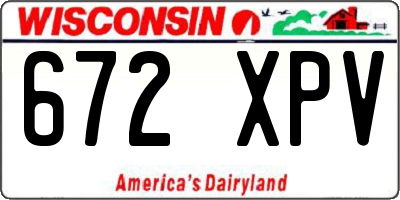WI license plate 672XPV