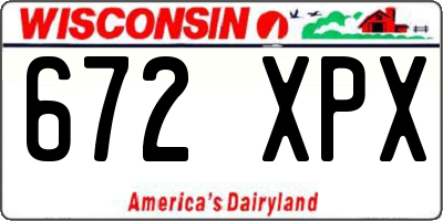 WI license plate 672XPX