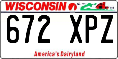 WI license plate 672XPZ