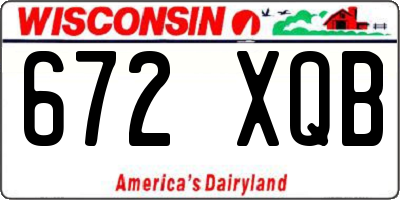 WI license plate 672XQB