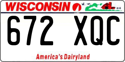 WI license plate 672XQC