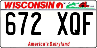 WI license plate 672XQF
