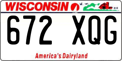 WI license plate 672XQG