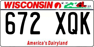WI license plate 672XQK