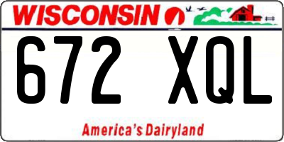 WI license plate 672XQL