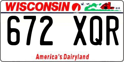 WI license plate 672XQR