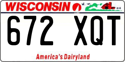 WI license plate 672XQT