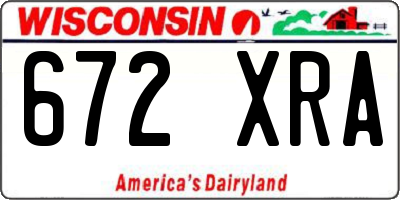 WI license plate 672XRA