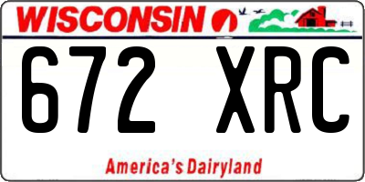 WI license plate 672XRC