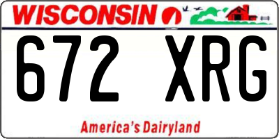 WI license plate 672XRG