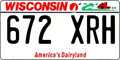 WI license plate 672XRH