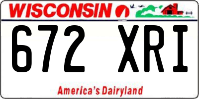 WI license plate 672XRI