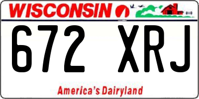 WI license plate 672XRJ