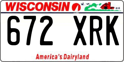 WI license plate 672XRK