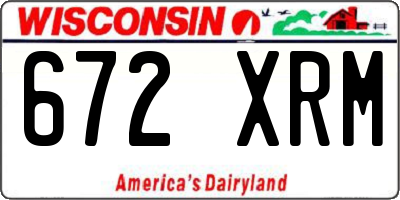 WI license plate 672XRM
