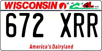 WI license plate 672XRR