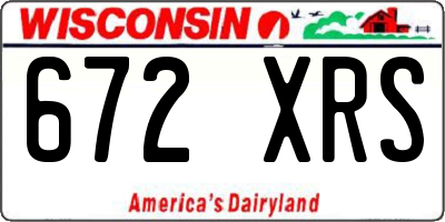 WI license plate 672XRS