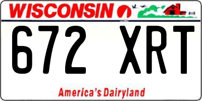 WI license plate 672XRT