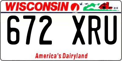 WI license plate 672XRU