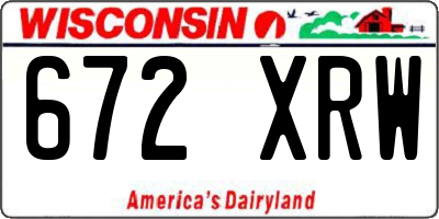 WI license plate 672XRW