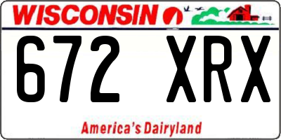 WI license plate 672XRX