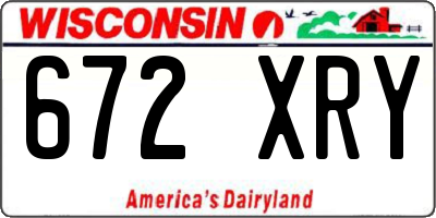 WI license plate 672XRY