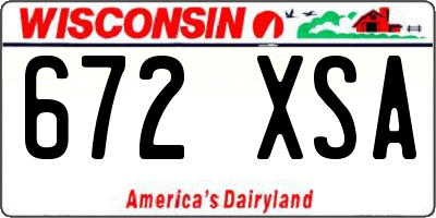 WI license plate 672XSA