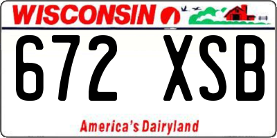 WI license plate 672XSB