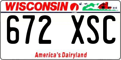 WI license plate 672XSC