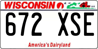 WI license plate 672XSE