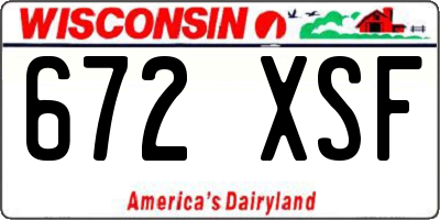 WI license plate 672XSF