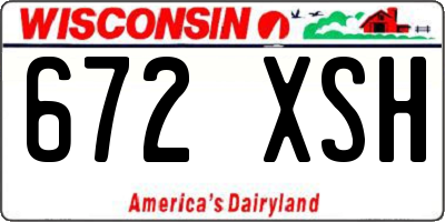 WI license plate 672XSH