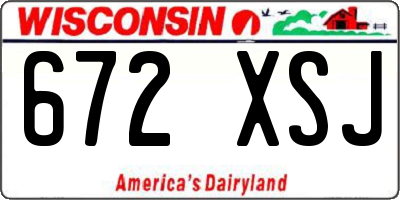 WI license plate 672XSJ
