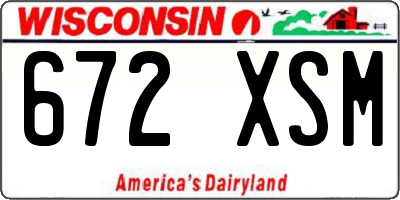 WI license plate 672XSM