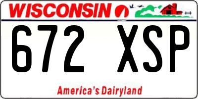 WI license plate 672XSP