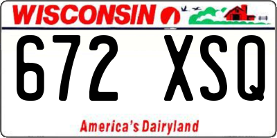 WI license plate 672XSQ