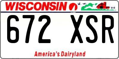 WI license plate 672XSR