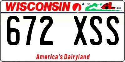 WI license plate 672XSS
