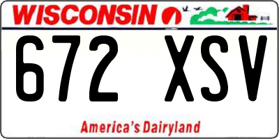 WI license plate 672XSV