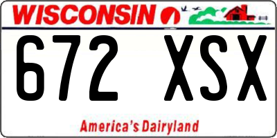 WI license plate 672XSX