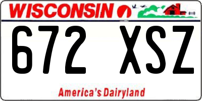 WI license plate 672XSZ