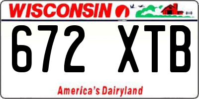 WI license plate 672XTB